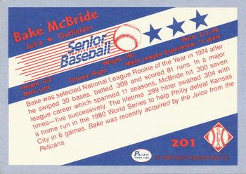 1990 Pacific Senior League #201 Bake McBride Back