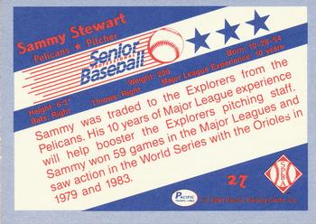 1990 Pacific Senior League #27 Sammy Stewart Back