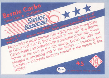1990 Pacific Senior League #45 Bernie Carbo Back