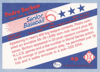 1990 Pacific Senior League #49 Pedro Borbon Back