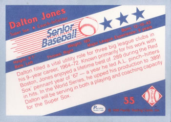 1990 Pacific Senior League #55 Dalton Jones Back