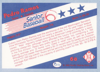 1990 Pacific Senior League #68 Pedro Ramos Back