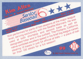 1990 Pacific Senior League #99 Kim Allen Back