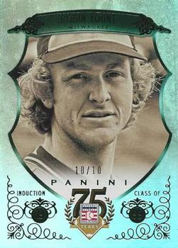 2014 Panini Hall of Fame 75th Year Anniversary - Green Frame Green #83 Robin Yount Front