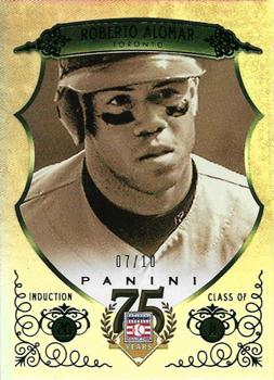 2014 Panini Hall of Fame 75th Year Anniversary - Green Frame Green #95 Roberto Alomar Front