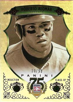 2014 Panini Hall of Fame 75th Year Anniversary - Green Frame Red #95 Roberto Alomar Front