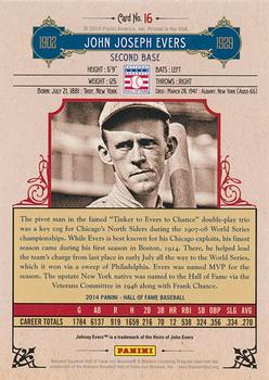 2014 Panini Hall of Fame 75th Year Anniversary - Base Red Frame #16 Johnny Evers Back