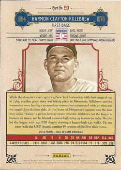 2014 Panini Hall of Fame 75th Year Anniversary - Base Red Frame #59 Harmon Killebrew Back