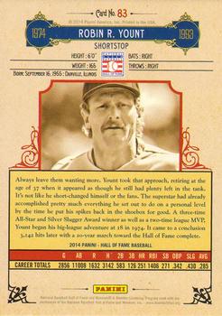 2014 Panini Hall of Fame 75th Year Anniversary - Base Red Frame #83 Robin Yount Back