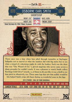2014 Panini Hall of Fame 75th Year Anniversary - Base Red Frame #85 Ozzie Smith Back