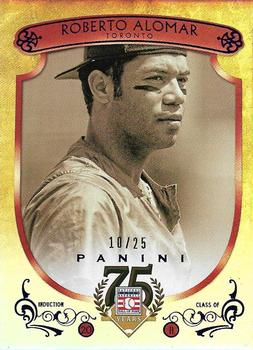 2014 Panini Hall of Fame 75th Year Anniversary - Red Frame Blue #95 Roberto Alomar Front