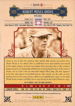 2014 Panini Hall of Fame 75th Year Anniversary - Red Frame Red #18 Lefty Grove Back