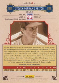 2014 Panini Hall of Fame 75th Year Anniversary - Red Frame Red #74 Steve Carlton Back