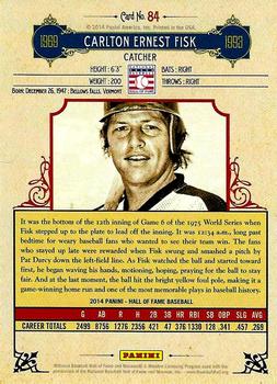 2014 Panini Hall of Fame 75th Year Anniversary - Red Frame Red #84 Carlton Fisk Back