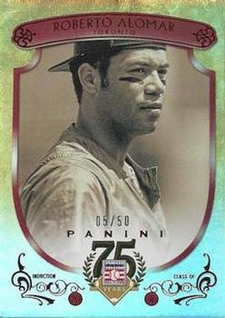 2014 Panini Hall of Fame 75th Year Anniversary - Red Frame Red #95 Roberto Alomar Front
