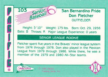 1991 Pacific Senior League #103 Don Fletcher Back