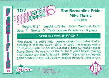 1991 Pacific Senior League #107 Mike Norris Back