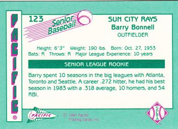 1991 Pacific Senior League #123 Barry Bonnell Back