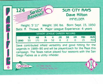 1991 Pacific Senior League #124 Dave Hilton Back