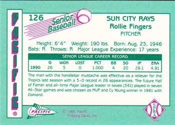1991 Pacific Senior League #126 Rollie Fingers Back