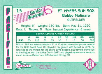 1991 Pacific Senior League #13 Bobby Molinaro Back