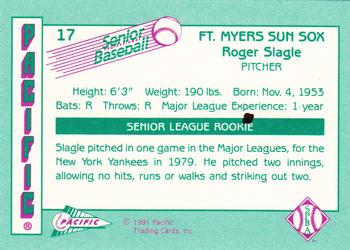 1991 Pacific Senior League #17 Roger Slagle Back