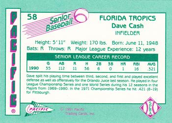 1991 Pacific Senior League #58 Dave Cash Back