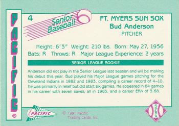 1991 Pacific Senior League #4 Bud Anderson Back