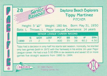 1991 Pacific Senior League #28 Tippy Martinez Back