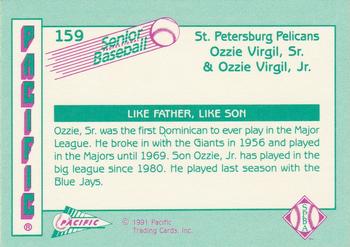 1991 Pacific Senior League #159 Ozzie Virgil Sr. / Ozzie Virgil Jr. Back