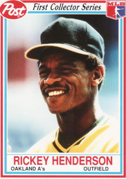 1990 Post Cereal #25 Rickey Henderson Front