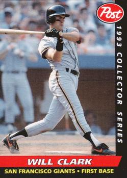 1993 Post Cereal #2 Will Clark Front