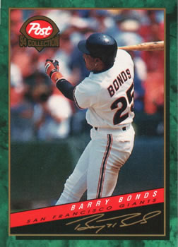 1994 Post Cereal #11 Barry Bonds Front