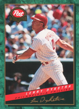 1994 Post Cereal #20 Lenny Dykstra Front