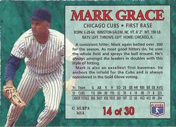 1994 Post Cereal #14 Mark Grace Back