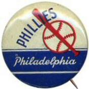 1950 American Nut & Chocolate Co. Team Pins (PR3-8) #NNO Philadelphia Phillies Front