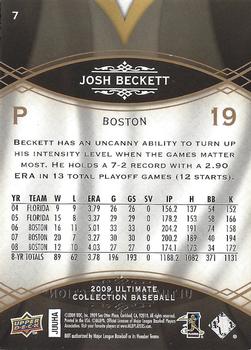 2009 Upper Deck Ultimate Collection #7 Josh Beckett Back