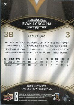 2009 Upper Deck Ultimate Collection #51 Evan Longoria Back