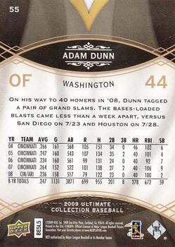 2009 Upper Deck Ultimate Collection #55 Adam Dunn Back