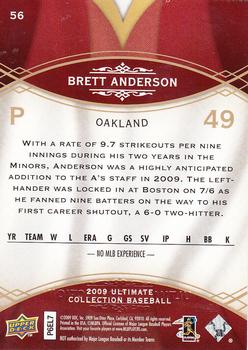 2009 Upper Deck Ultimate Collection #56 Brett Anderson Back
