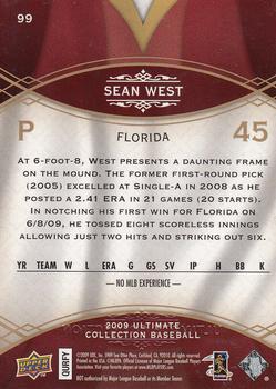 2009 Upper Deck Ultimate Collection #99 Sean West Back