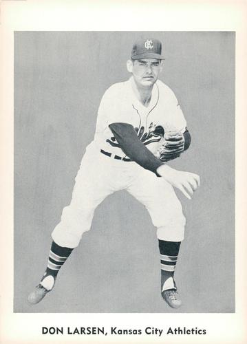 1960 Jay Publishing Kansas City Athletics Set A #NNO Don Larsen Front