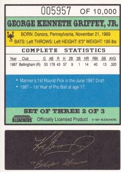 1991 Bleachers 23KT Ken Griffey Jr. #2 Ken Griffey Jr. Back