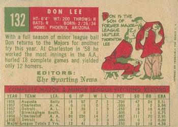1959 Topps Venezuelan #132 Don Lee Back