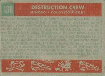 1959 Topps Venezuelan #166 Destruction Crew (Minnie Minoso / Rocky Colavito / Larry Doby) Back