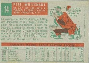 1959 Topps Venezuelan #14 Pete Whisenant Back