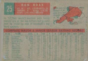 1959 Topps Venezuelan #25 Don Hoak Back