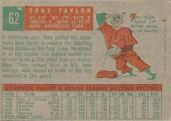 1959 Topps Venezuelan #62 Tony Taylor Back