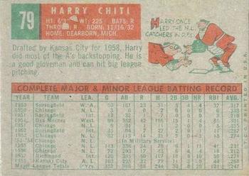 1959 Topps Venezuelan #79 Harry Chiti Back