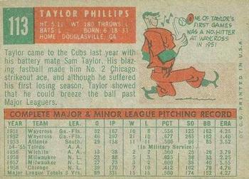 1959 Topps Venezuelan #113 Taylor Phillips Back